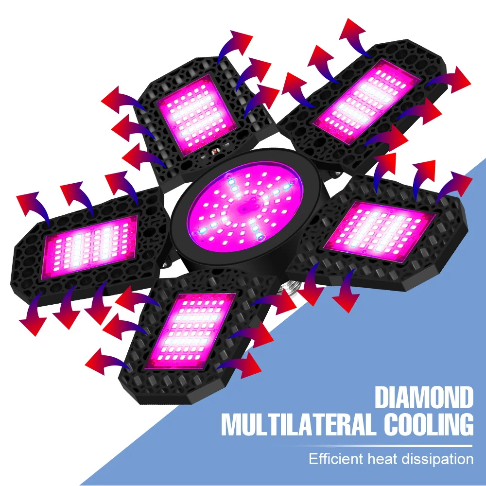 300W Full Spectrum LED Grow Bulb Foldable E27/E26 Indoor Plants Cultivation Lamp Greenhouse Tent Flower Seeds Vegs Fill Lighting thumbnail 2