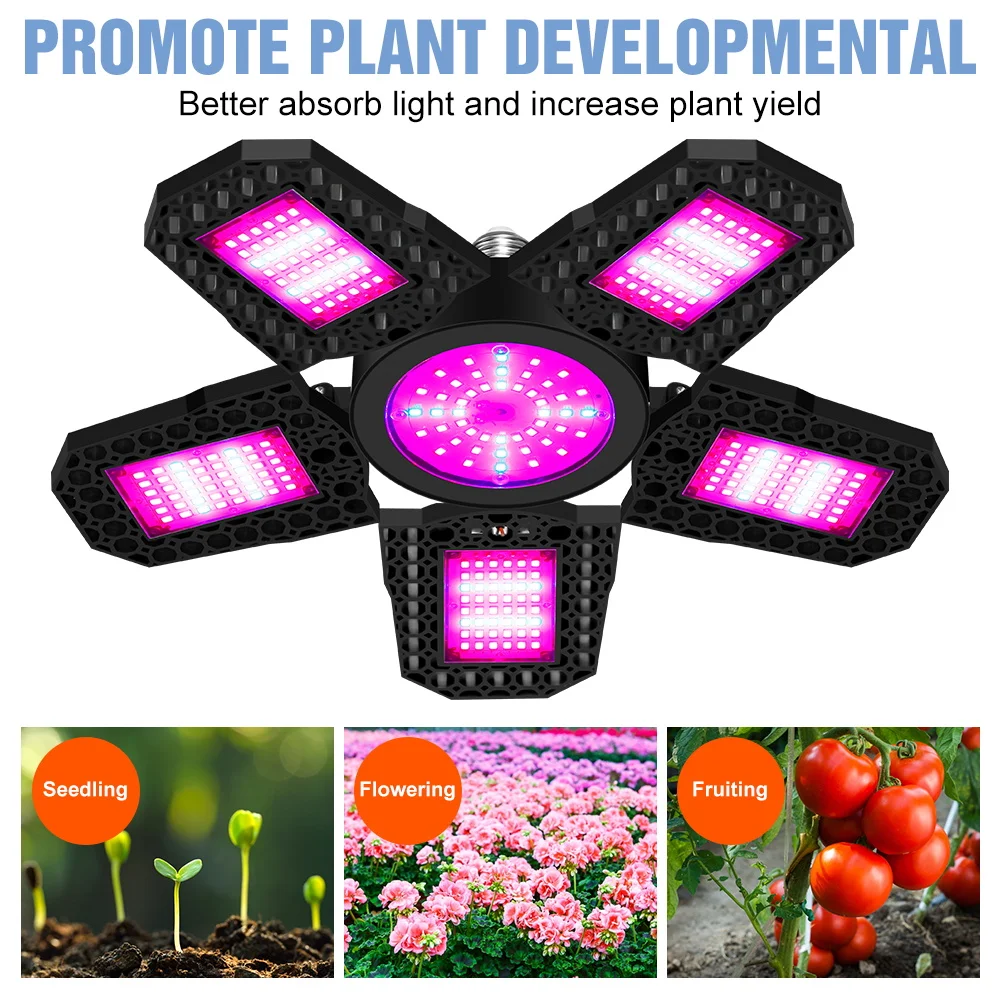 300W Full Spectrum LED Grow Bulb Foldable E27/E26 Indoor Plants Cultivation Lamp Greenhouse Tent Flower Seeds Vegs Fill Lighting thumbnail 3