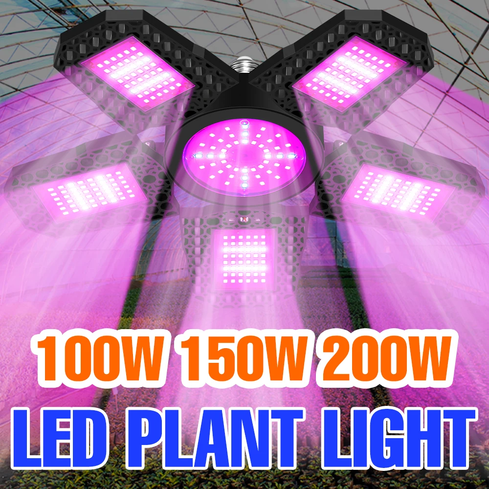 300W Full Spectrum LED Grow Bulb Foldable E27/E26 Indoor Plants Cultivation Lamp Greenhouse Tent Flower Seeds Vegs Fill Lighting thumbnail 4