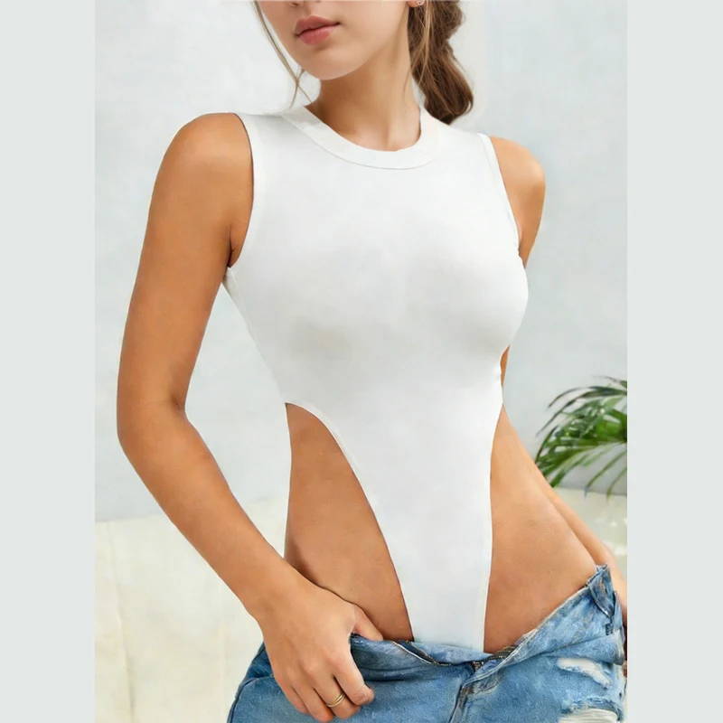 3Pcs Wholesale Womens Midriff Costume Bodysuit Sleeveless Slim Stretchy Tank Top Rompers Sexy Flattering For Party Playsuits 38 thumbnail 2