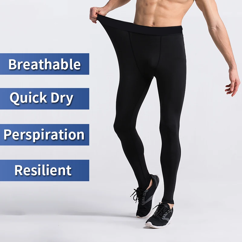 SONECHOKI Compression Pant Men Training Gym Leggings Dry Fit Running Tights Fitness Basketball Jogging Workout Trouser Polyester thumbnail 3