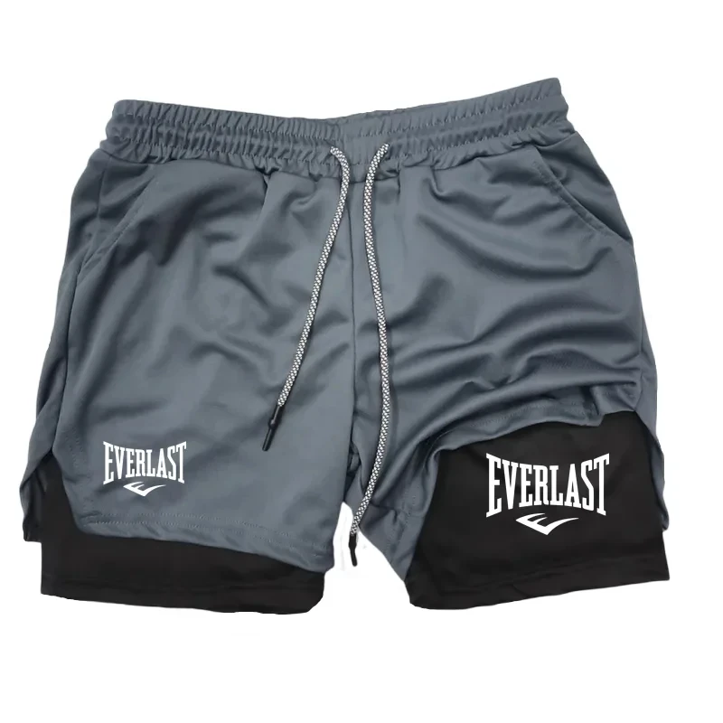 Men Running Shorts 2 in 1 Double-deck Sport Shorts Sportswear Gym Fitness Short Pants Training Jogging Bottom Men's Clothing