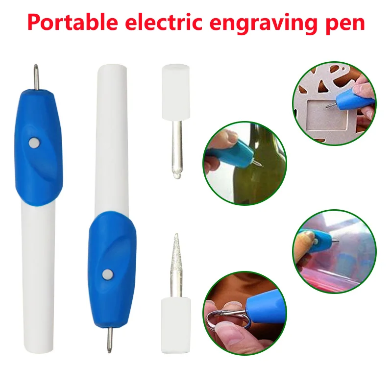 Mini Electric Engraving Pen Blue DIY Miniature Carving Machines for Plastic Wood Metal Glass Stone Leather Engraving Tool