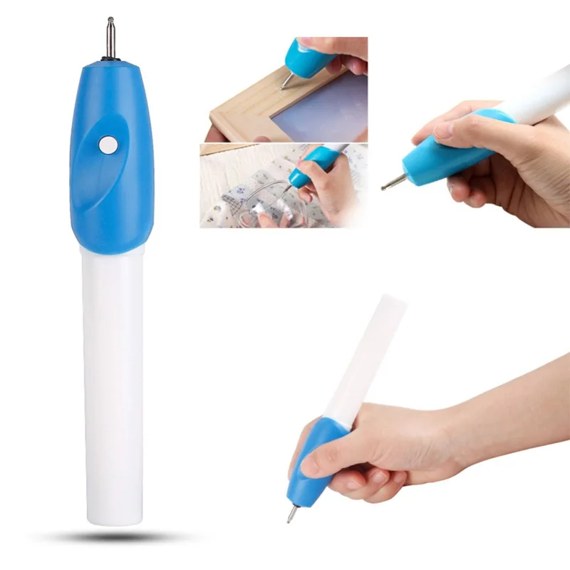 Mini Electric Engraving Pen Blue DIY Miniature Carving Machines for Plastic Wood Metal Glass Stone Leather Engraving Tool thumbnail 4