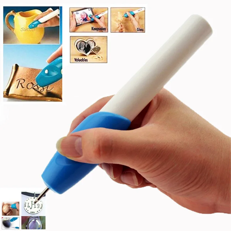 Mini Electric Engraving Pen Blue DIY Miniature Carving Machines for Plastic Wood Metal Glass Stone Leather Engraving Tool thumbnail 2
