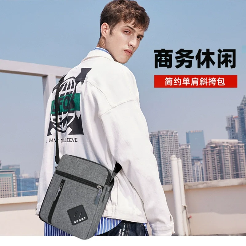 Men’s Crossbody Shoulder Bag, Lightweight Casual Sling Bag with Multi Zipper Pockets for Travel, Work, Daily Use thumbnail 4