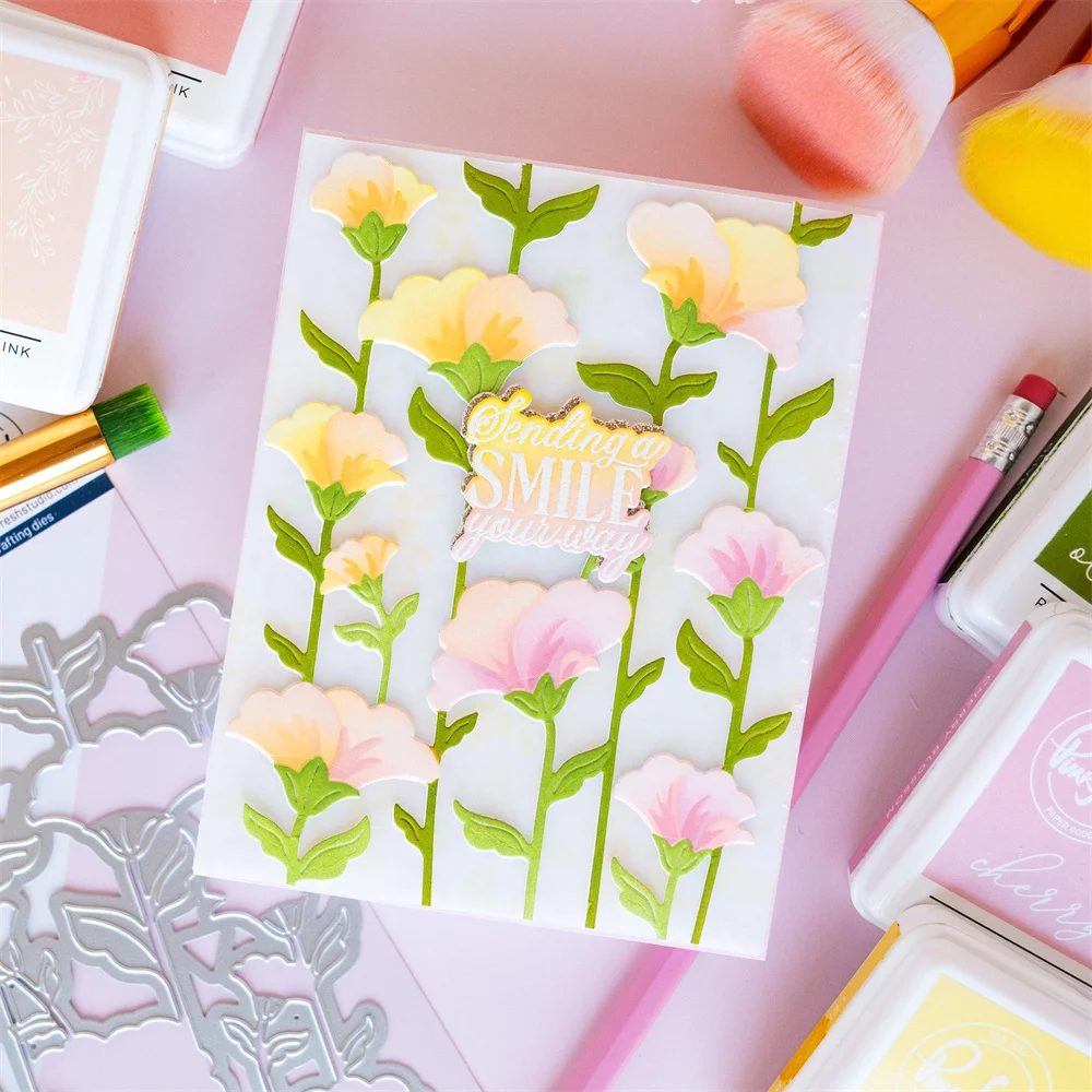 2026 New Rising Wildflowers Frames Metal Cutting Dies for Layering Stencils DIY Scrapbooking Album Embossing Paper Card Handmade thumbnail 6