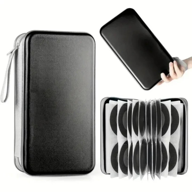 CD Case, DVD Case Holder 96 Capacity Hard Plastic CD DVD Disc Cases Storage Binder Wallet for Car Home Office Travel thumbnail 3