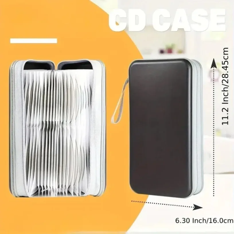CD Case, DVD Case Holder 96 Capacity Hard Plastic CD DVD Disc Cases Storage Binder Wallet for Car Home Office Travel thumbnail 4