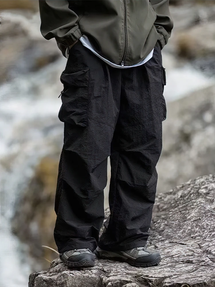 Spring Summer Baggy Cargo Hiking Pants Men Waterproof Casual Sport Jogging Parachute Pants Outdoor Wide leg Trousers thumbnail 4