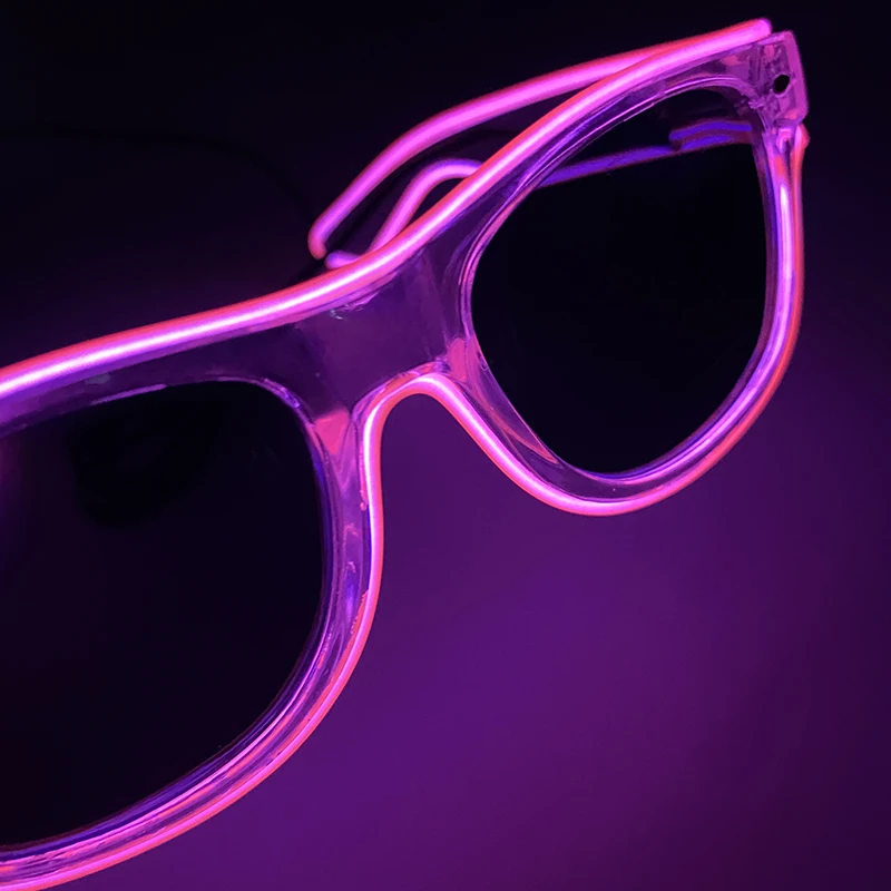 Cold Light Transparent Frame Eyeglasses Bar Nightclub LED Props Fashion Luminous Glasses Hot Sunglasses with Party Accessories thumbnail 4