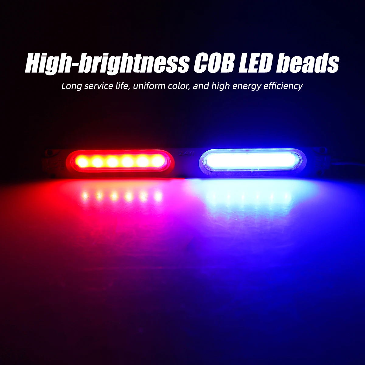 Universal Motorcycle COB Strobe Anti Collision Warning Light Self-Adhesive Rear Taillight Signal Lights Red Blue Flashing Lamp thumbnail 4