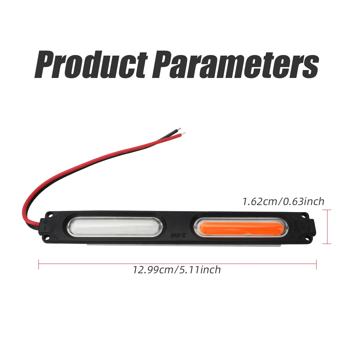 Universal Motorcycle COB Strobe Anti Collision Warning Light Self-Adhesive Rear Taillight Signal Lights Red Blue Flashing Lamp thumbnail 3