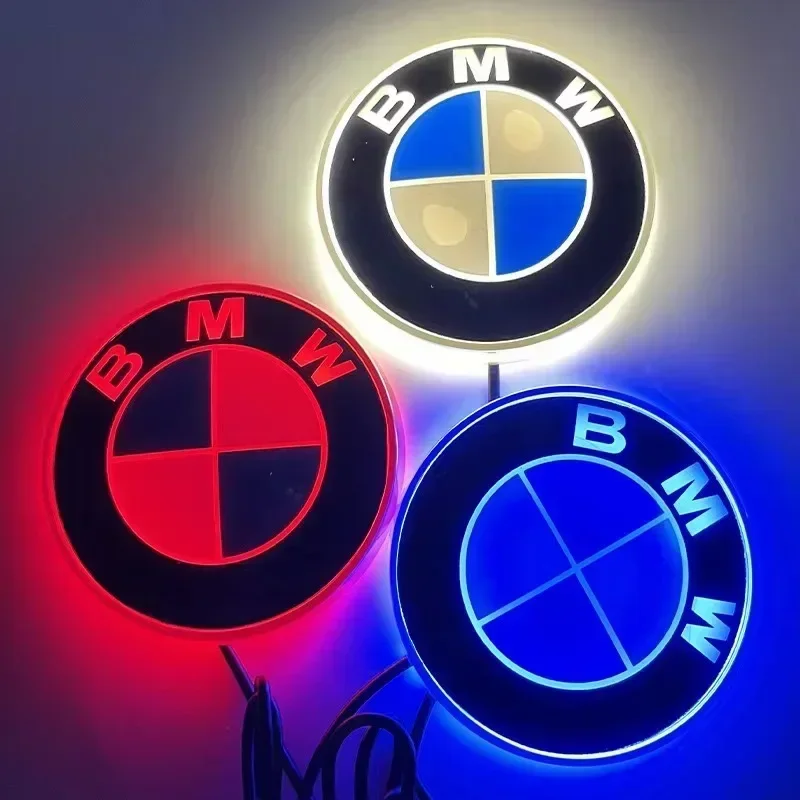 For BMW 4D Logo LED Lamp 82mm Badge for Front And Rear Decoration Suitable for 1 3 5 7 Series X1 X3 X4 X5 X6 GT525 GT535