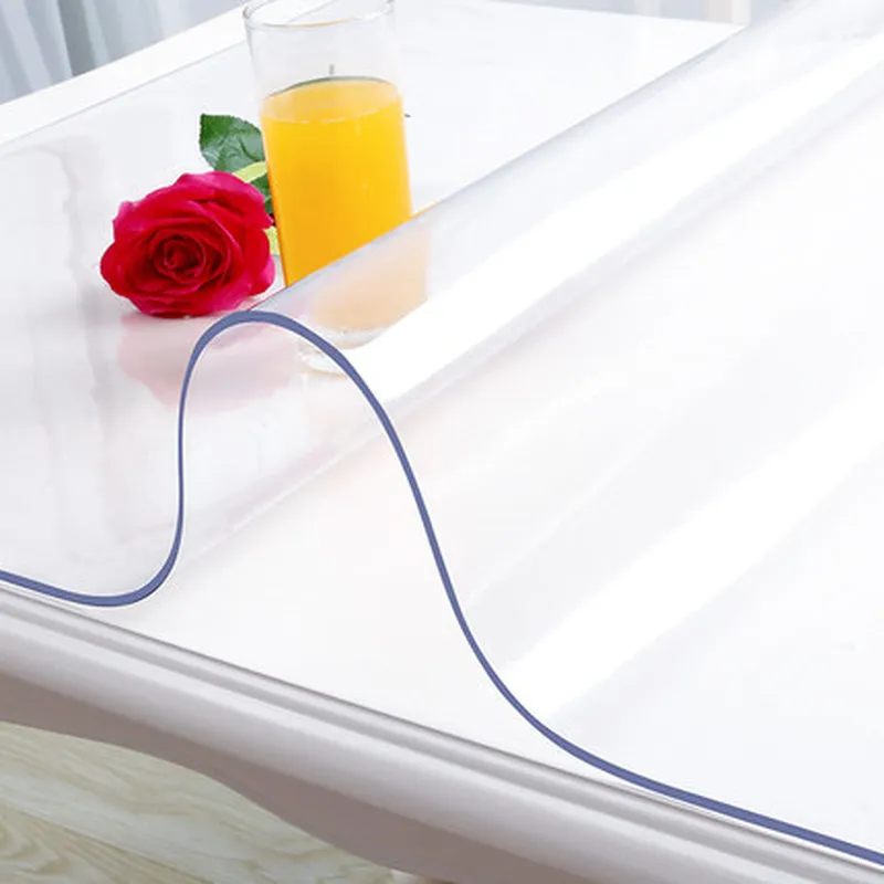 PVC Tablecloth Transparent Dining table cloth with kitchen Waterproof Oilproof tablecloths Soft glass rectangular table mat1.0mm thumbnail 3