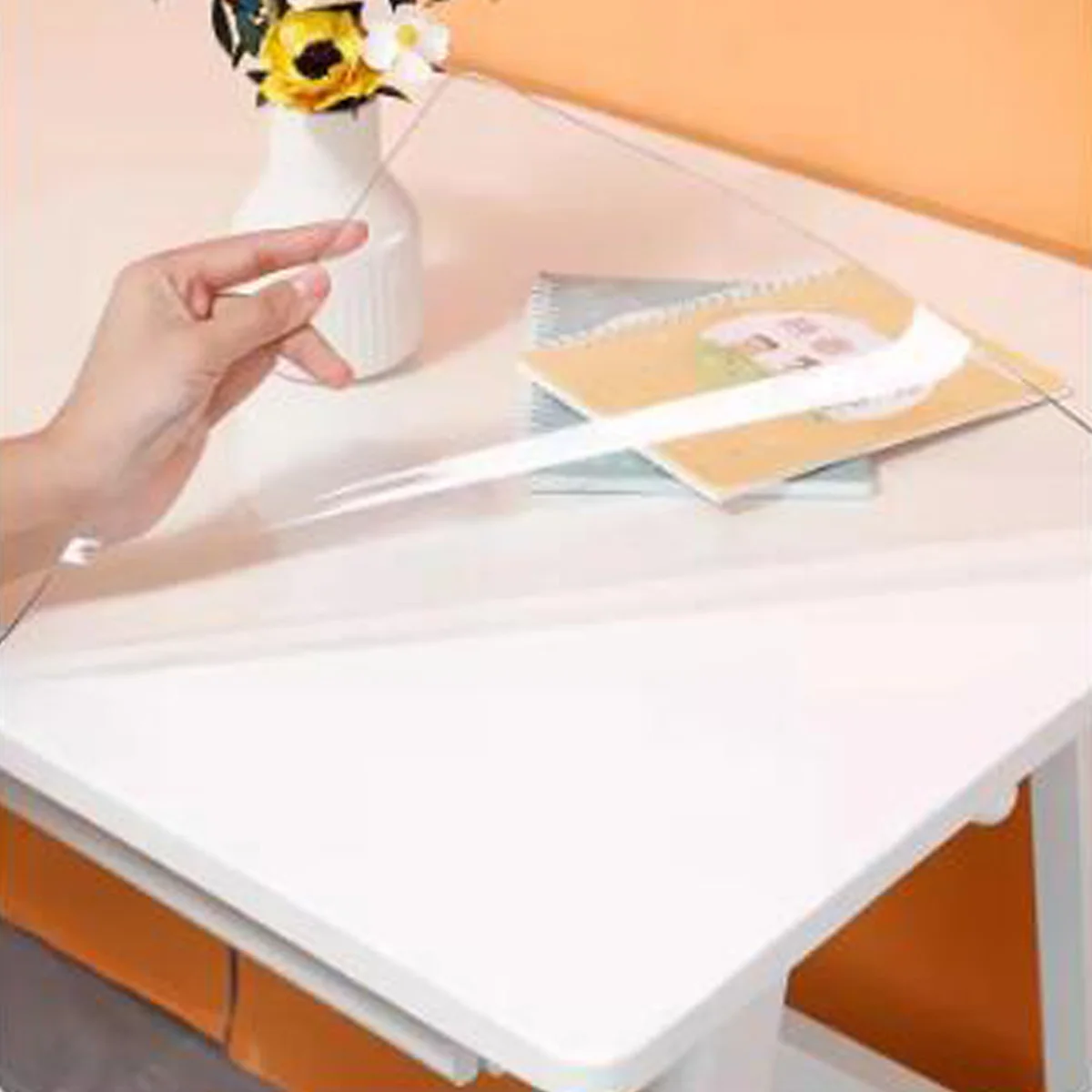 PVC Tablecloth Transparent Dining table cloth with kitchen Waterproof Oilproof tablecloths Soft glass rectangular table mat1.0mm thumbnail 6