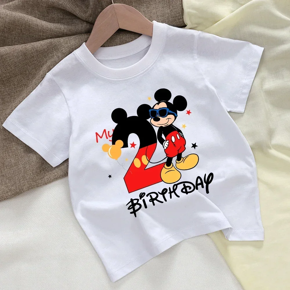 Mickey Mouse Baby Cotton T Shirt Disney Cartoon Boy Birthday Clothes Girl Tees Shirt Clothes Anime Kawaii Tops Baby Clothing thumbnail 3