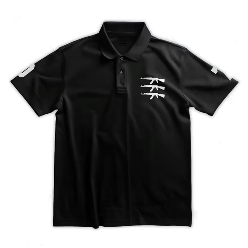 Grunge Punk Hip Hop Unisex Polo Shirt 2025 Fashion Aesthetics Basic Turndown Short Sleeve T-Shirt 2000s Harajuku Chic Streetwear