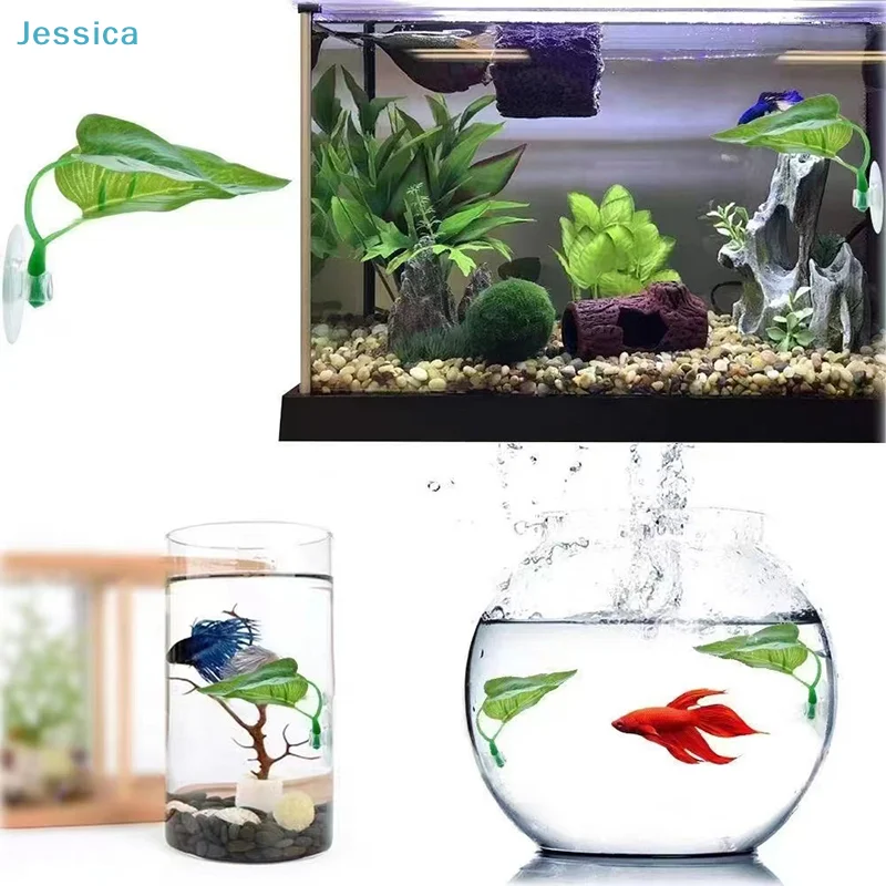 ♥Betta Fish Rest Leaf - Silicone Aquarium Betta Hammock Leaf with Suction Cup for Fish Tank Decoration & Resting thumbnail 3