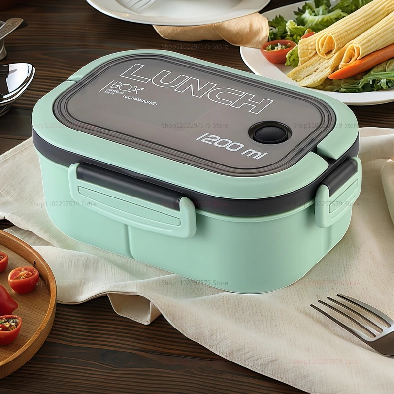 Portable Sealed Double Layer Leak Proof Bento Box with Cutlery Microwave Safe Kids Lunch Box Food Container Kitchen Accessory thumbnail 4