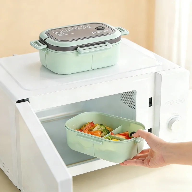 Portable Sealed Double Layer Leak Proof Bento Box with Cutlery Microwave Safe Kids Lunch Box Food Container Kitchen Accessory thumbnail 6
