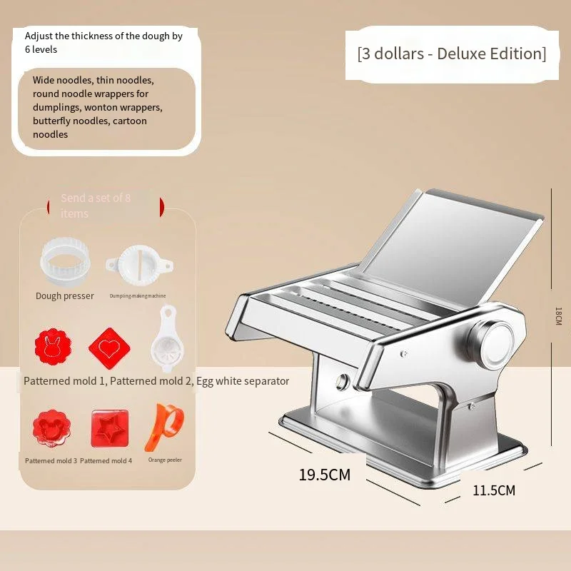 Wholesale Home Kitchen & Restaurant Use Hand Pasta Maker New Technology Noodle Machine for Grain Product Making thumbnail 4