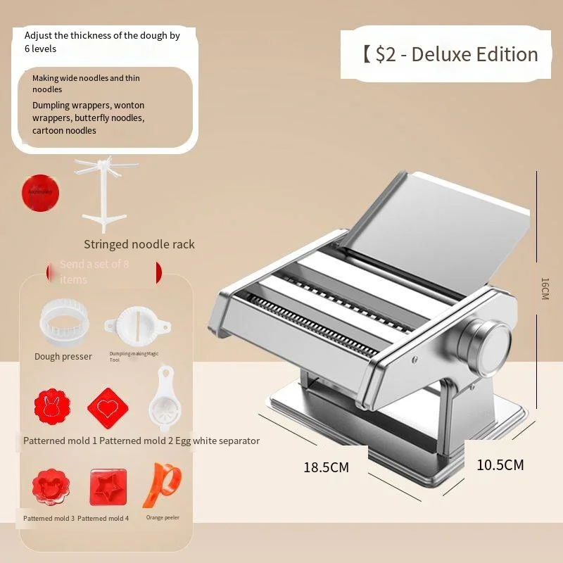 Wholesale Home Kitchen & Restaurant Use Hand Pasta Maker New Technology Noodle Machine for Grain Product Making thumbnail 2