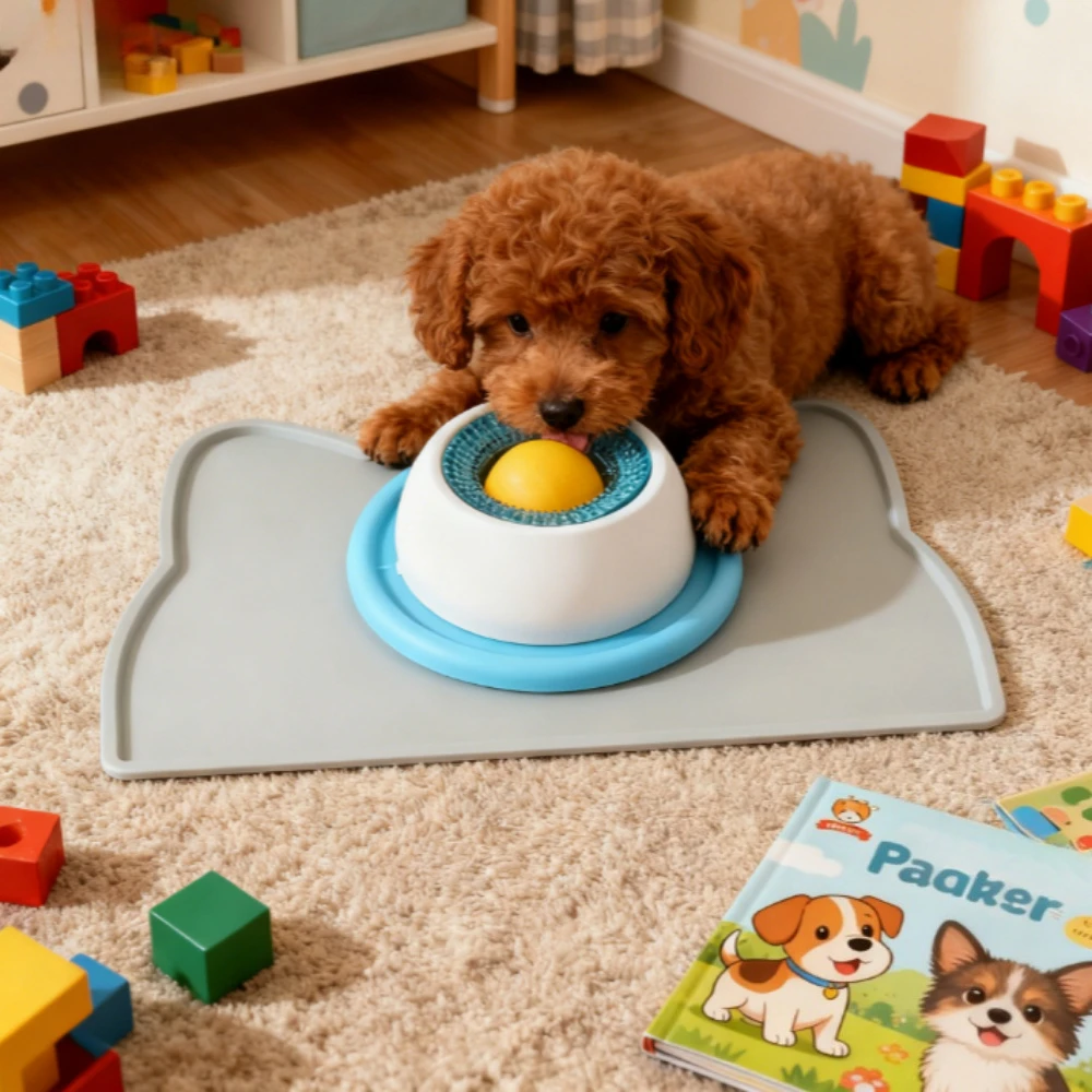 Dog Stimulation Toys Pet Lick Mat Slow Feeder Yogurt Licking Plate Interactive Cats Dog Snack Bowl Tiring Bowls Dental Care Tool thumbnail 5