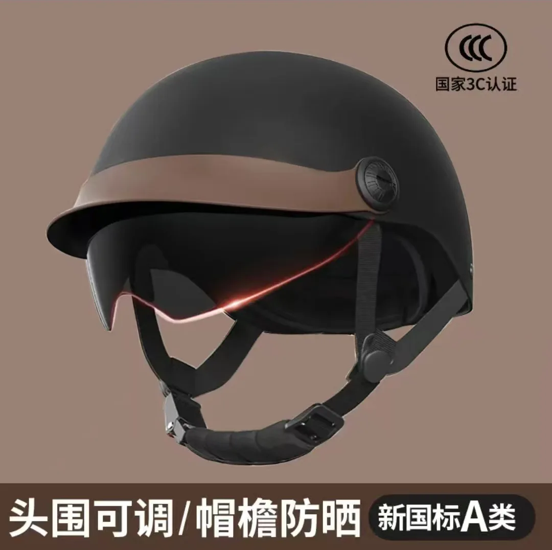 Unisex 4-Season Half Helmet - UV Protection Sunproof Helmet for E-Vehicle & Motorcycle thumbnail 3