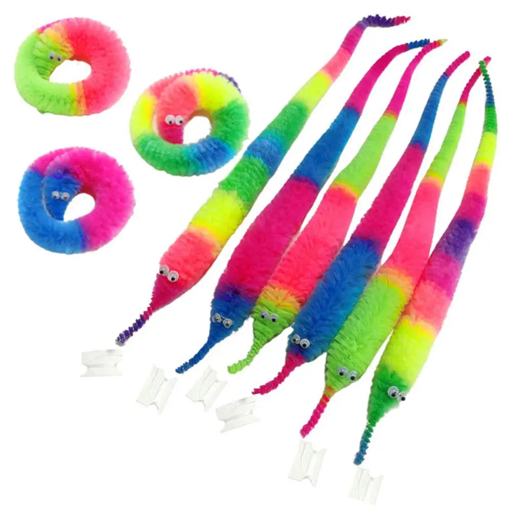 1/3/5Pcs New Funny Props Twisty Magic Worm Trick Toy For Kids Caterpillars On A Invisible String Children Party Game Favor Gift thumbnail 3