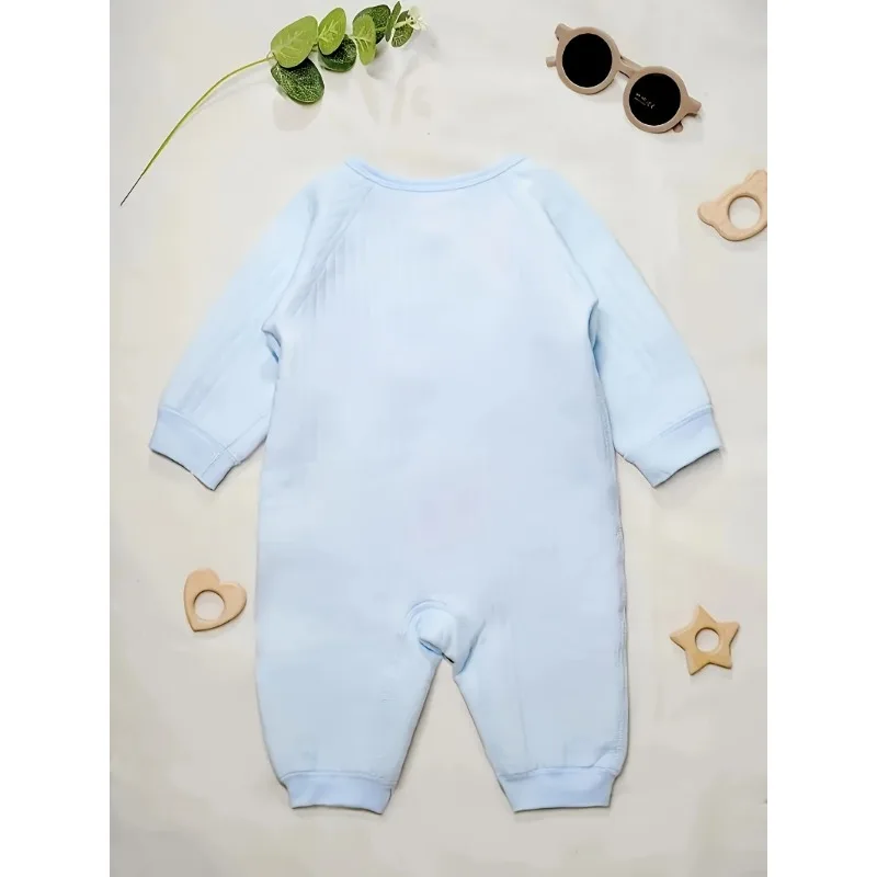 All Seasons Cute Infant Newborn Baby Romper Baby Boy Girl Cartoon Bear Cotton Jumpsuit with Hat thumbnail 4