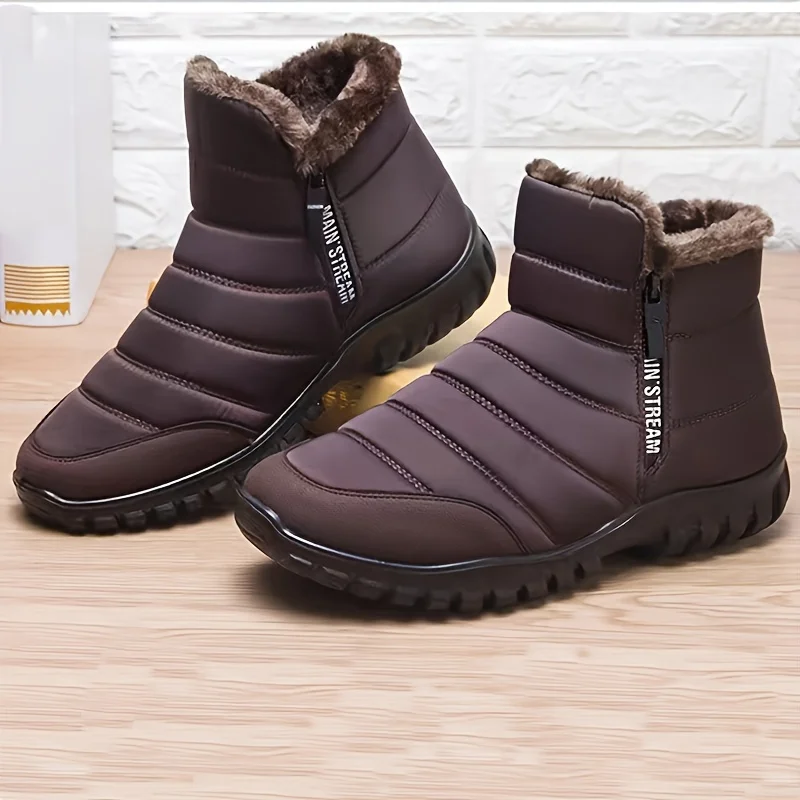 Winter shoes Men's sneakers Warm Cotton Zipper Snow Ankle Boots, Autumncasual shoes  Waterproof Snow Boots free shiping shoe thumbnail 2