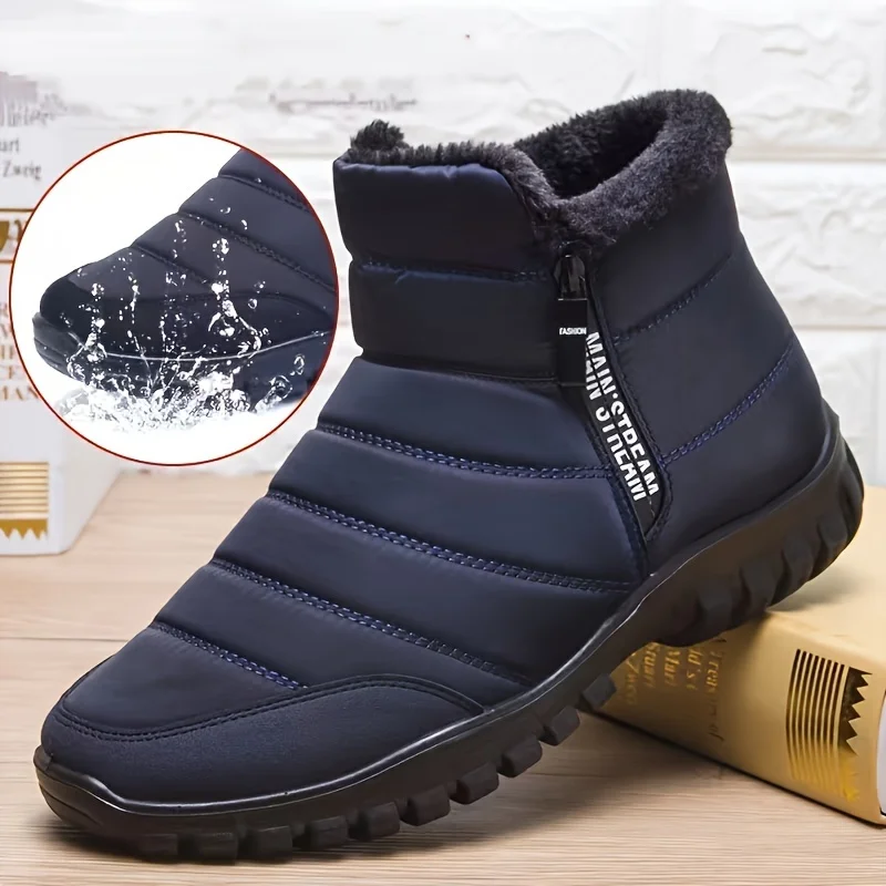 Winter shoes Men's sneakers Warm Cotton Zipper Snow Ankle Boots, Autumncasual shoes  Waterproof Snow Boots free shiping shoe thumbnail 4