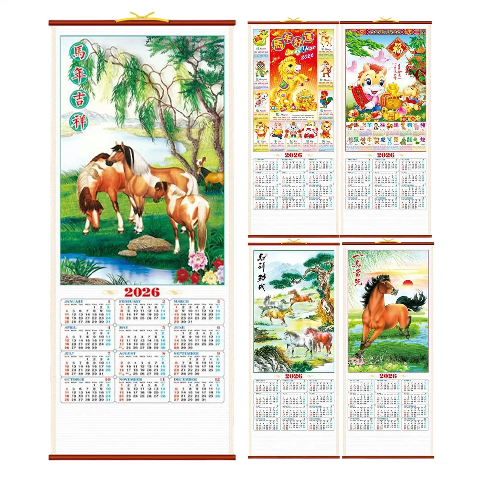 Year Of The Horse Wall Calendar 2026 Chinese Zodiacs Monthly Planner & Decor For Office, School, Home & New Year Gift thumbnail 5
