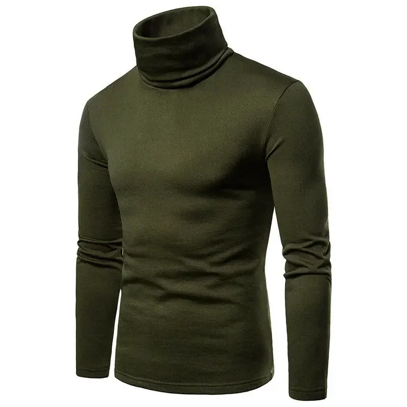 Autumn Winter Mens Turtleneck Sweaters Casual Thermal Long Sleeve Slim Fit Pullovers Stretch Basic Tops Sweatshirt Jumper TShirt thumbnail 4