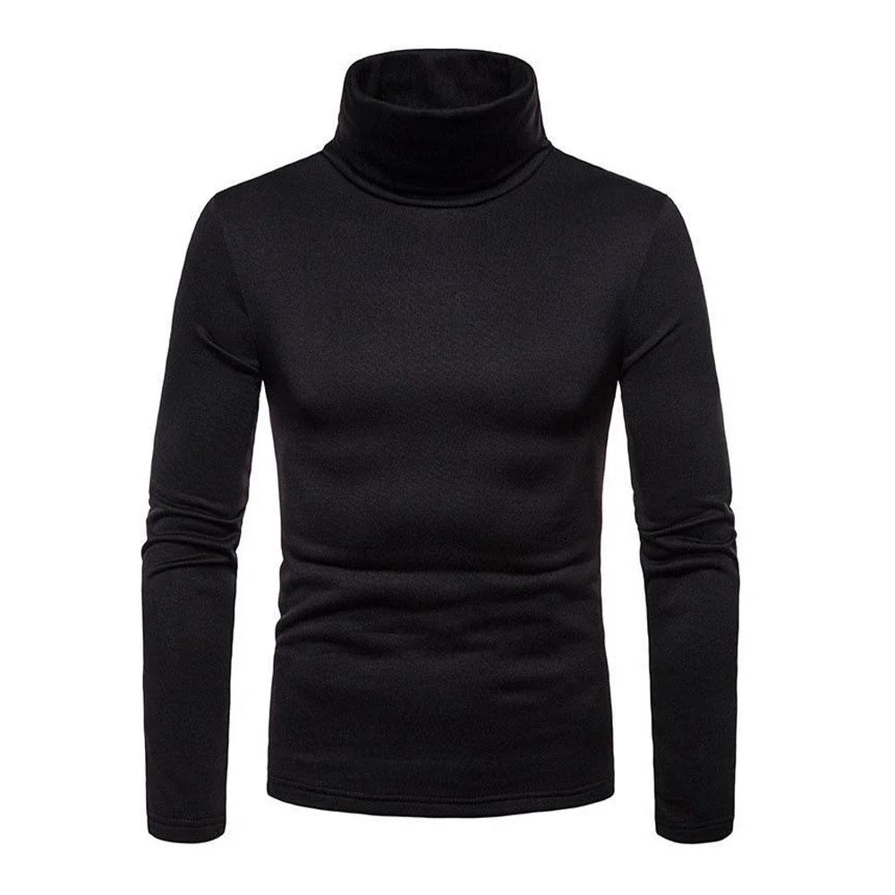 Autumn Winter Mens Turtleneck Sweaters Casual Thermal Long Sleeve Slim Fit Pullovers Stretch Basic Tops Sweatshirt Jumper TShirt thumbnail 3