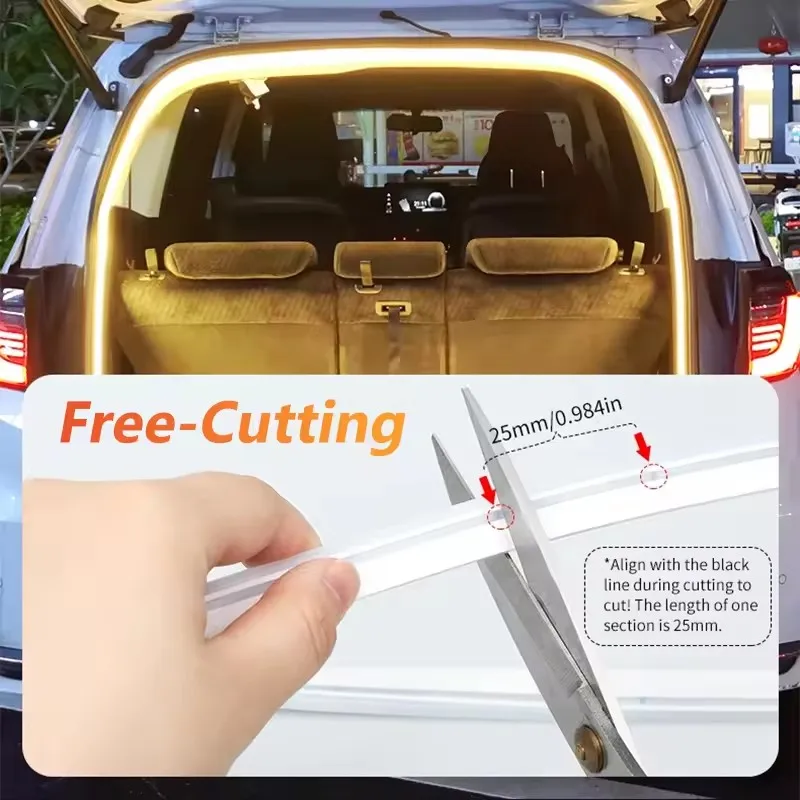 LED Trunk Lighting Lights Dynamic Flowing Flexible Light Strip On/Off Scanning Atmosphere Lamp Waterproof for Car Accessories thumbnail 4