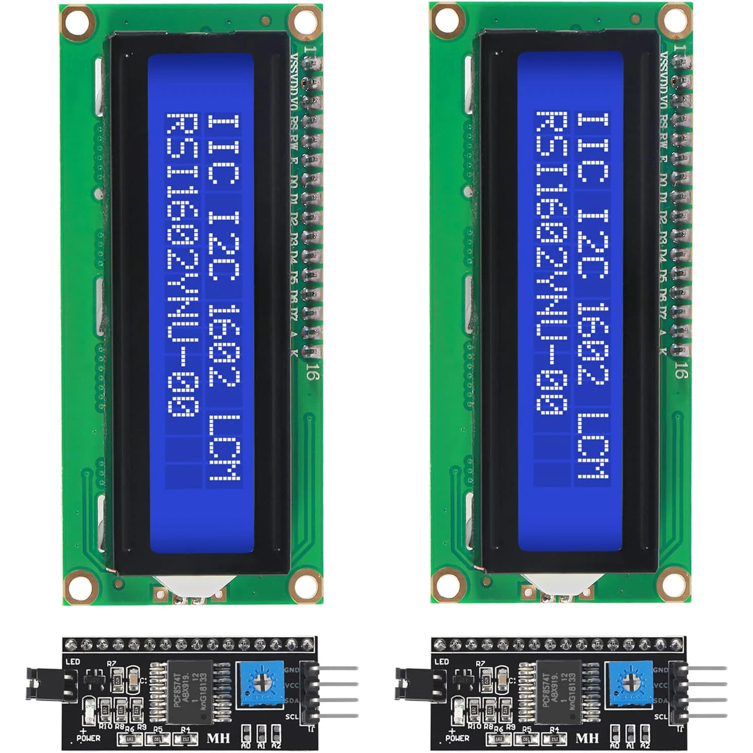 LCD1602 Screen with Backlight LCD Display Module Board 2 x 16 Characters 1602 5v for Ar-duino Duemilanove Robot 1602A UNO R3 MEG thumbnail 4