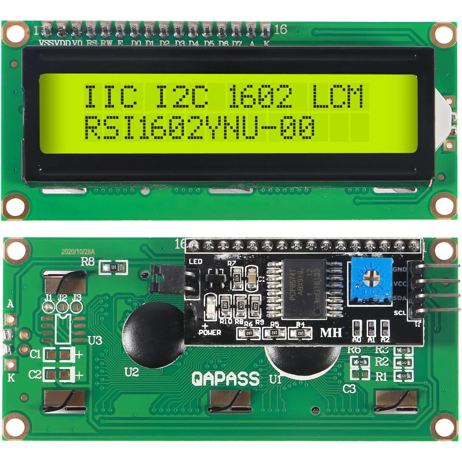 LCD1602 Screen with Backlight LCD Display Module Board 2 x 16 Characters 1602 5v for Ar-duino Duemilanove Robot 1602A UNO R3 MEG thumbnail 2