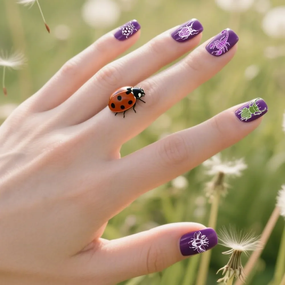 3pcs Insects Nail Stamping Plates Fish Nail Art Templates Beetle Snails Nails Art Stencils Butterfly Nails Stamper Winged thumbnail 6