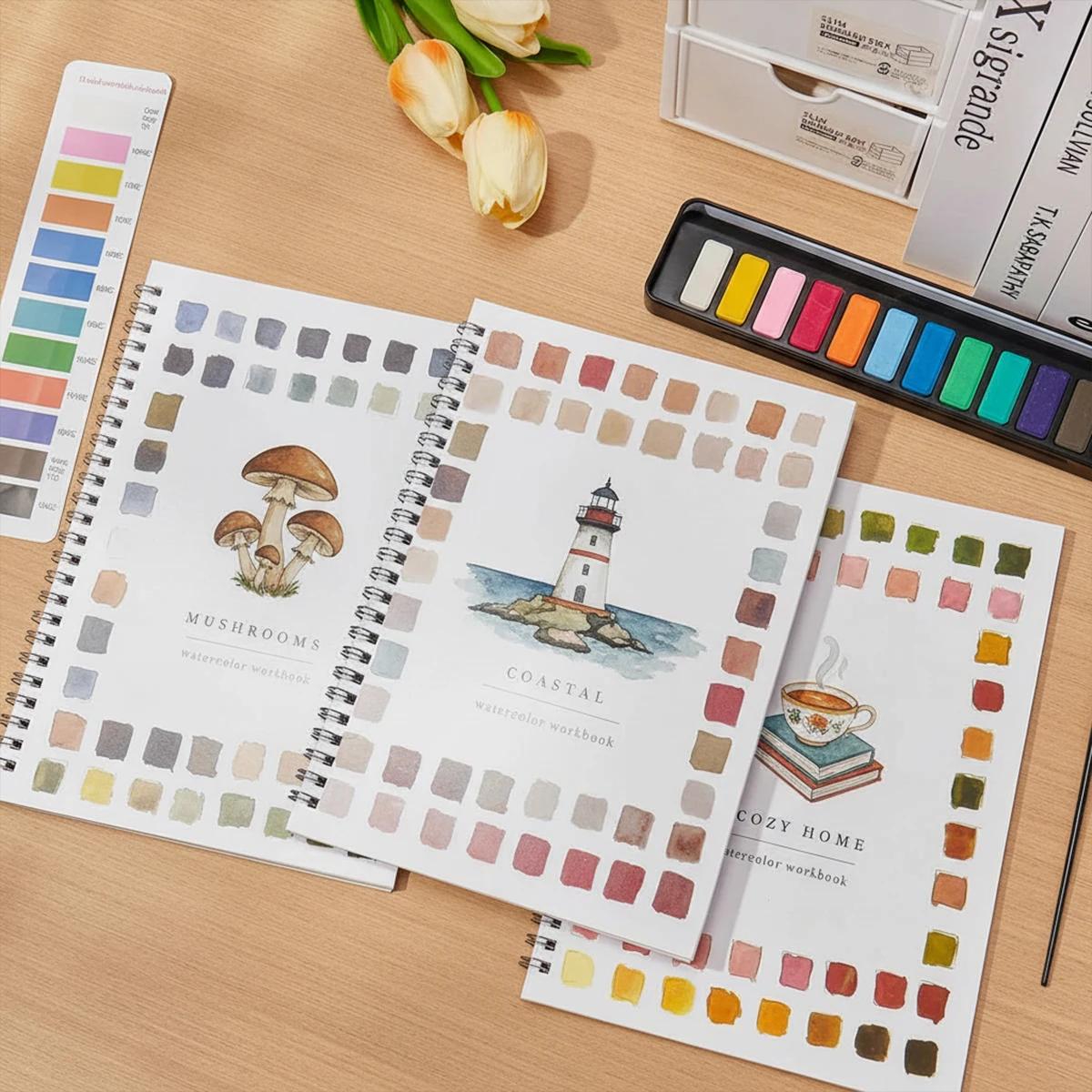 2026 Watercolor Workbook & Oil Art Book for Beginners | Practice Coloring Book with Sketching Drawing | Art Kit Gift for Artists