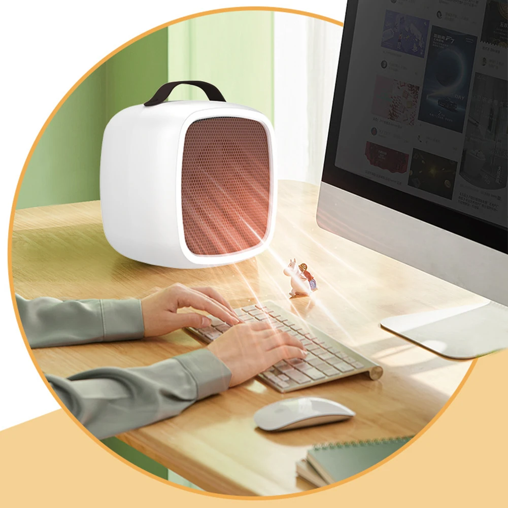220V EU 500W Portable Mini Heater for Indoor Use Fast Heating Household Desktop Fan Mute PTC Ceramic Winter Warmer thumbnail 2