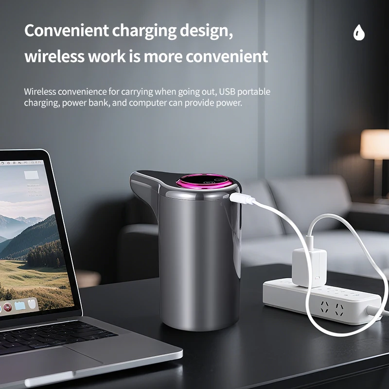 USB Charging Water Dispenser Pump Universal Electric Drinking Water Jug Pump Automatic for Home Kitchen Office Daily Use thumbnail 2