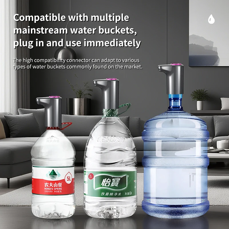 USB Charging Water Dispenser Pump Universal Electric Drinking Water Jug Pump Automatic for Home Kitchen Office Daily Use thumbnail 4