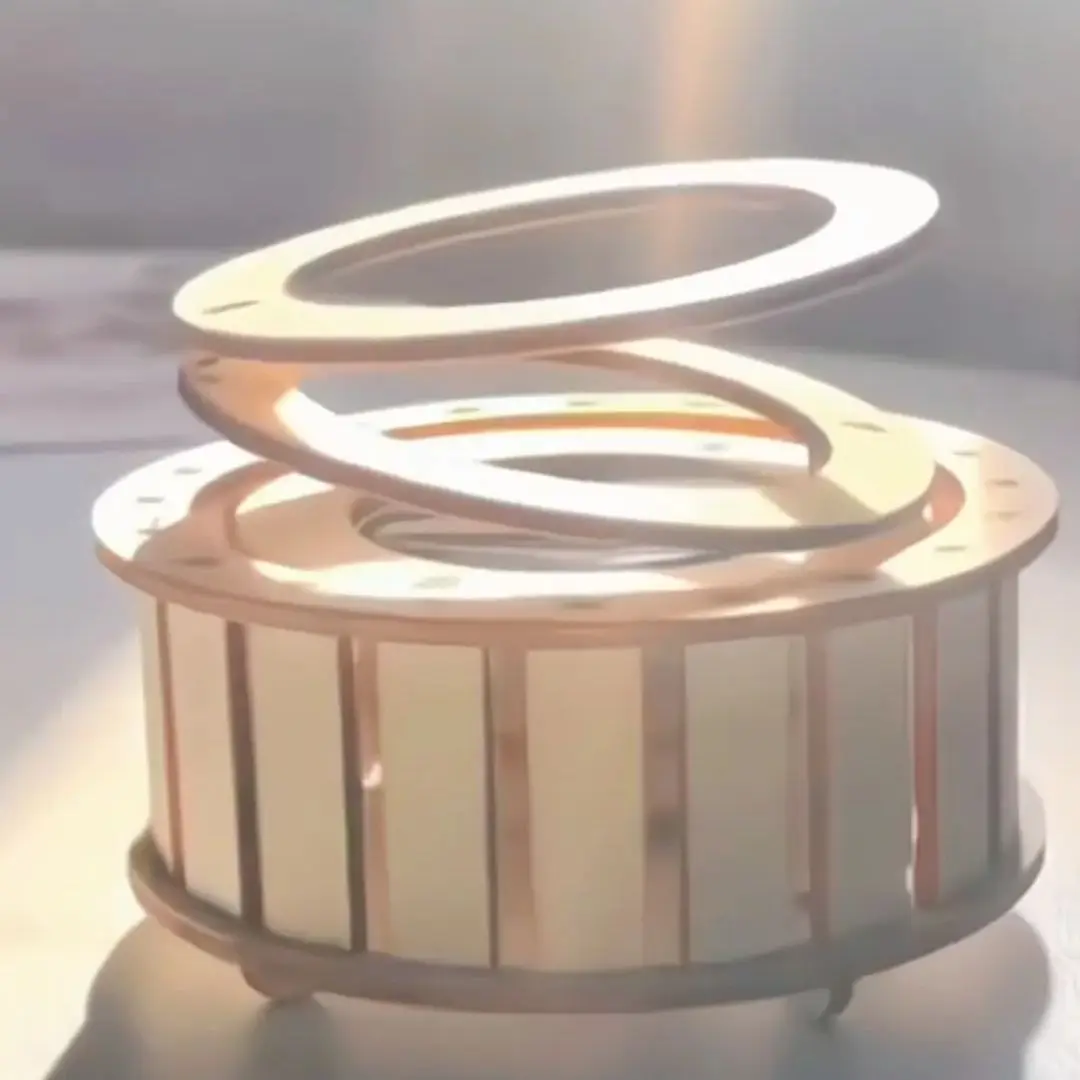 Solar-Powered Double-Ring Rotating Toy Kids Fun Tech DIY Handmade STEM Science Experiment Wooden Assembly Educational Gift thumbnail 2
