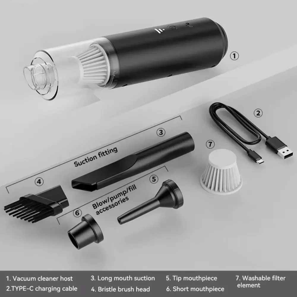 Powerful Suction Car Dust Collector Set Cordless Electric Handheld Vacuum Mini Blower Low Noise Car Vacuum Cleaner thumbnail 5