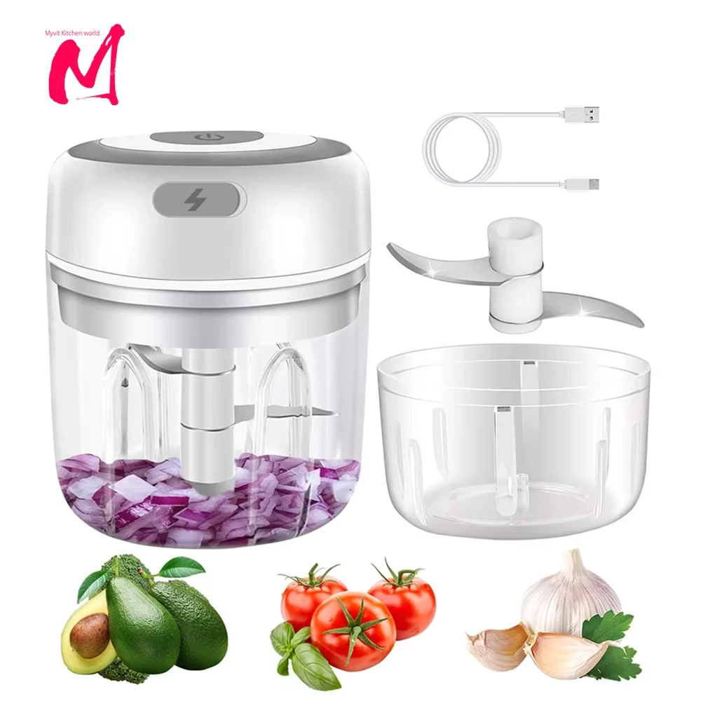 Electric Garlic Mincer 250ML Vegetable Chopper Food Chopper, USB Mini Garlic Mincer, Onion Chopper Portable Small Food Processor thumbnail 2