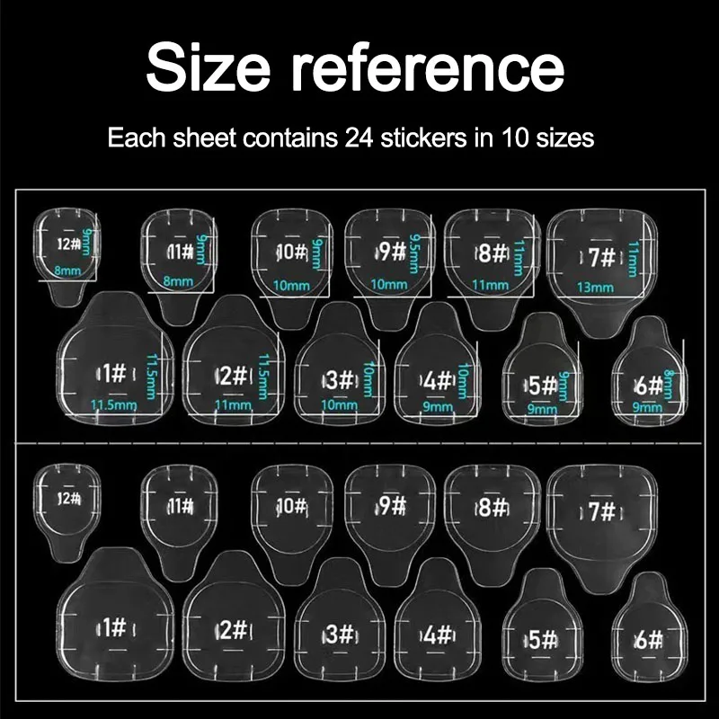 New 600PCS Double Sided Glue Nail Sticker Nail Art Sticker Nail Stickers Self-adhesive Jelly False Nails Tips GDJ01 thumbnail 3