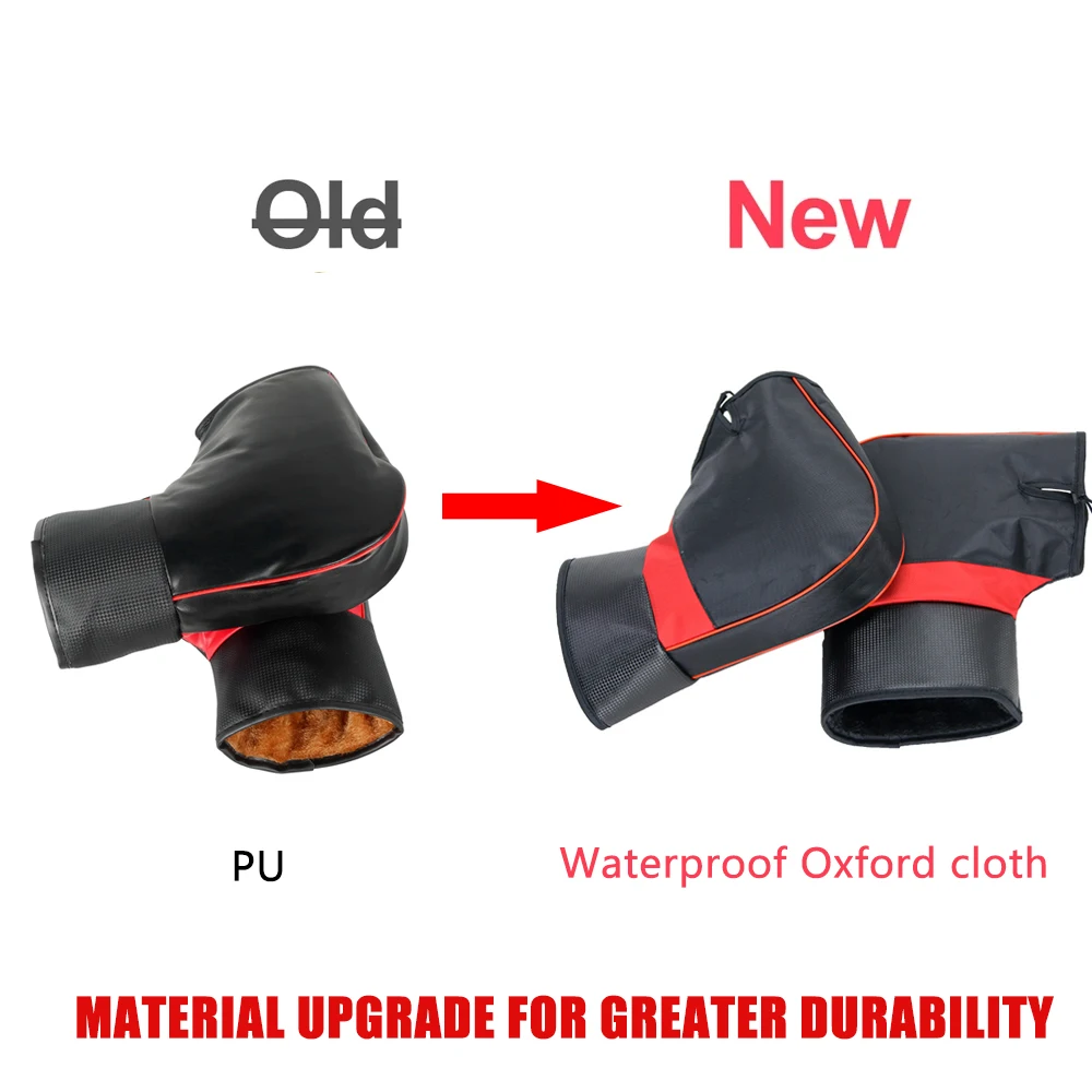 1Pair Motorcycle Handlebar Muffs Protective Motorcycle Scooter Thick Warm Grip Handle Bar Muff Rainproof Winter Warmer Gloves thumbnail 5