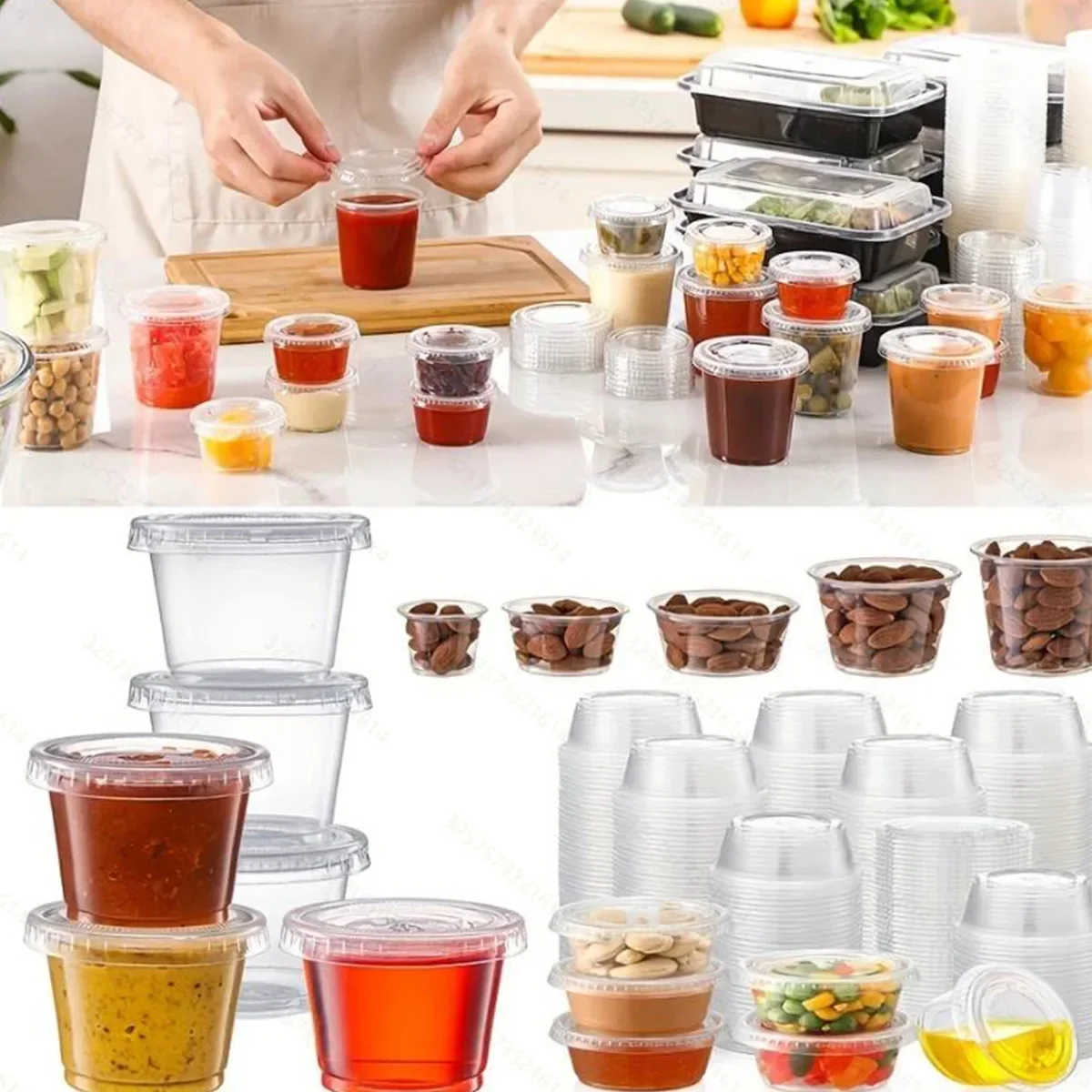 300ml Disposable Bowl with Thickened Contents Lunch Box Round Shape Plastic Suitable for Home Kitchen Use Soup Bowl with Lid thumbnail 5